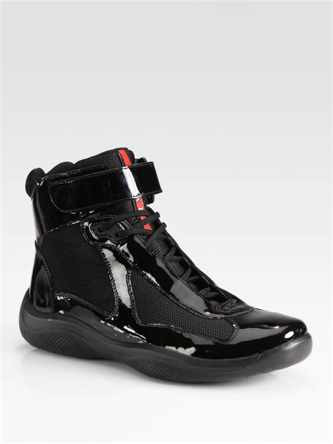 red prada sneakers women's|red high top prada.